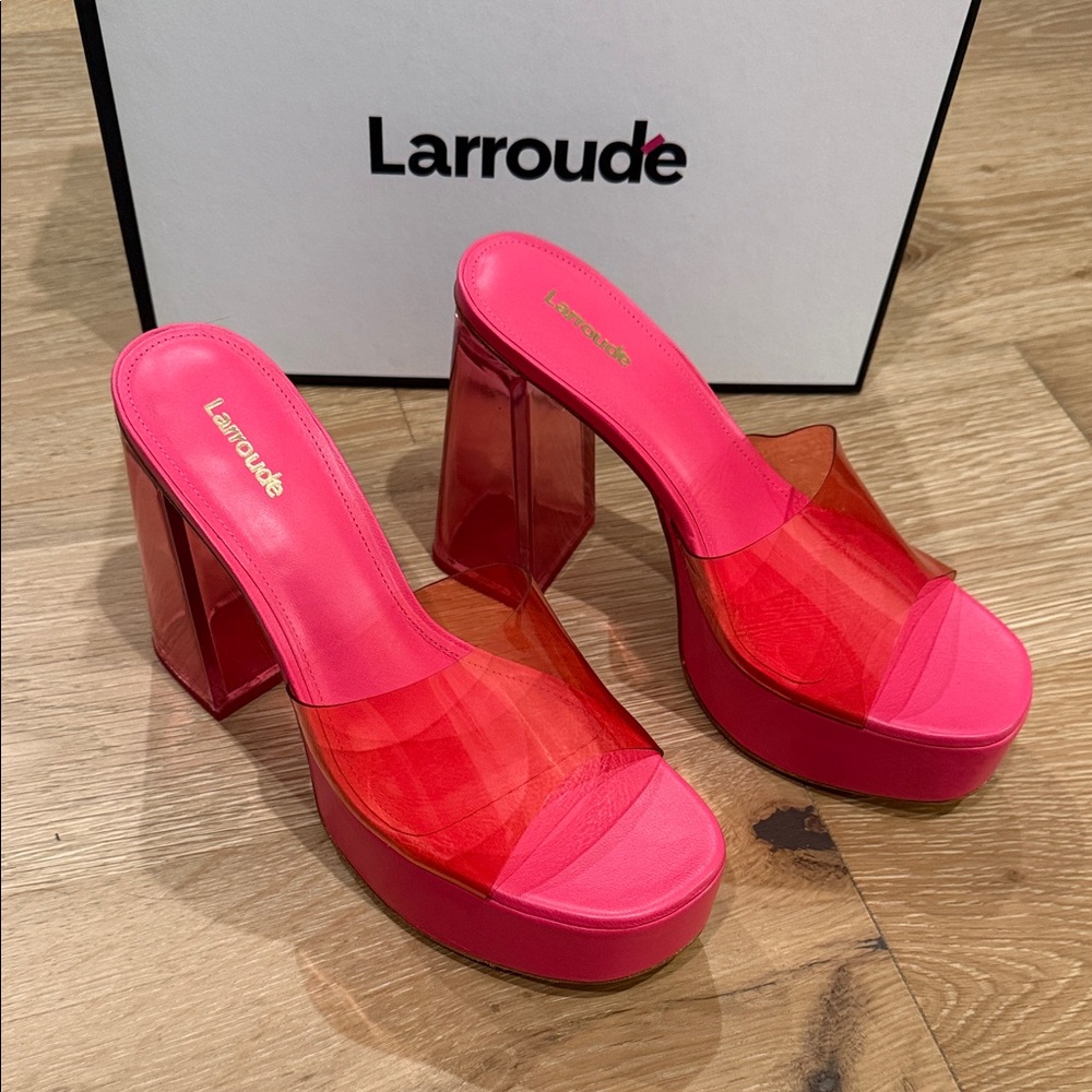 Larroudé Jenn Lucite chunky block heel